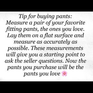Tip for pant purchase